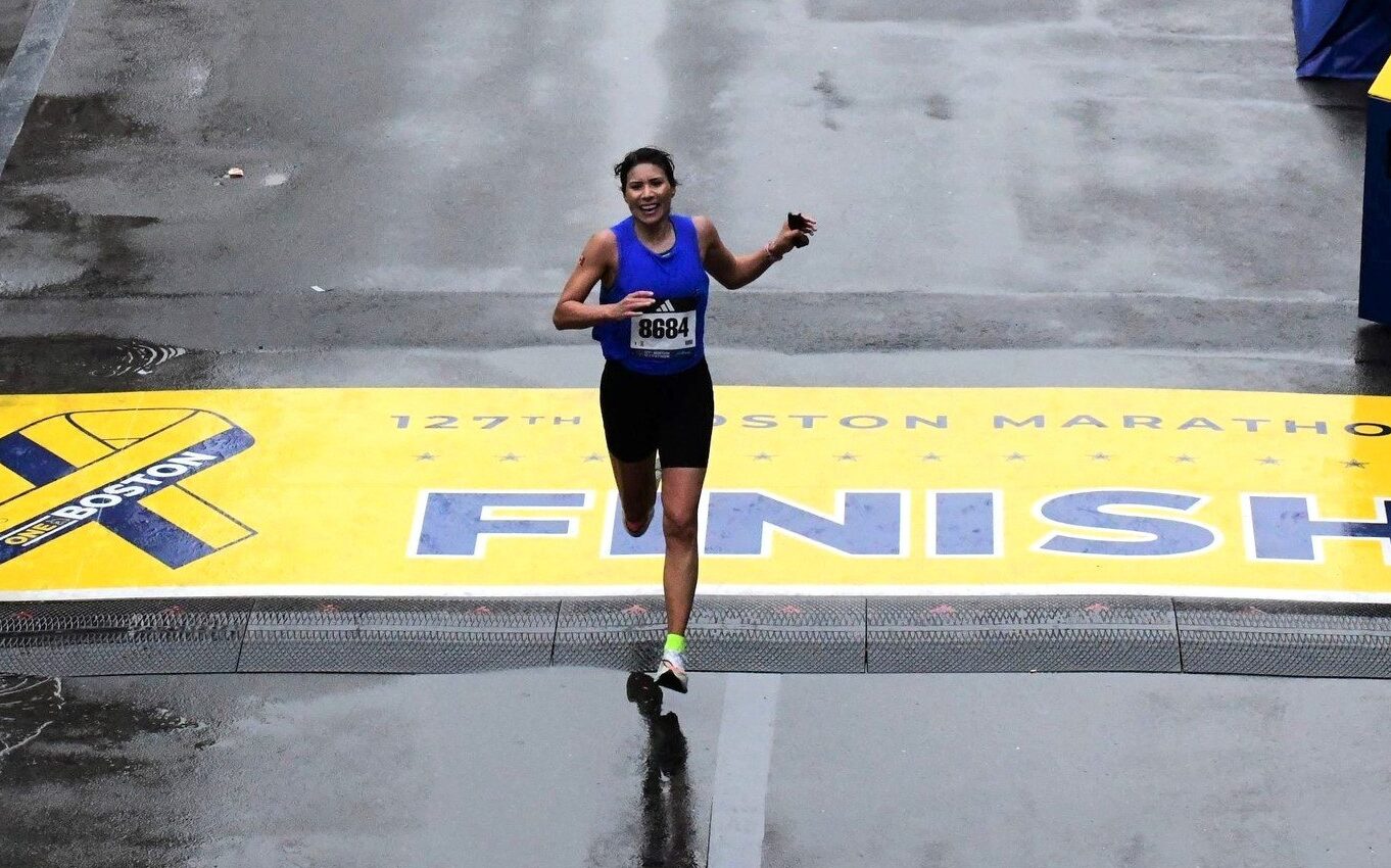 Women who inspire: Melissa Raven at the Boston Marathon.